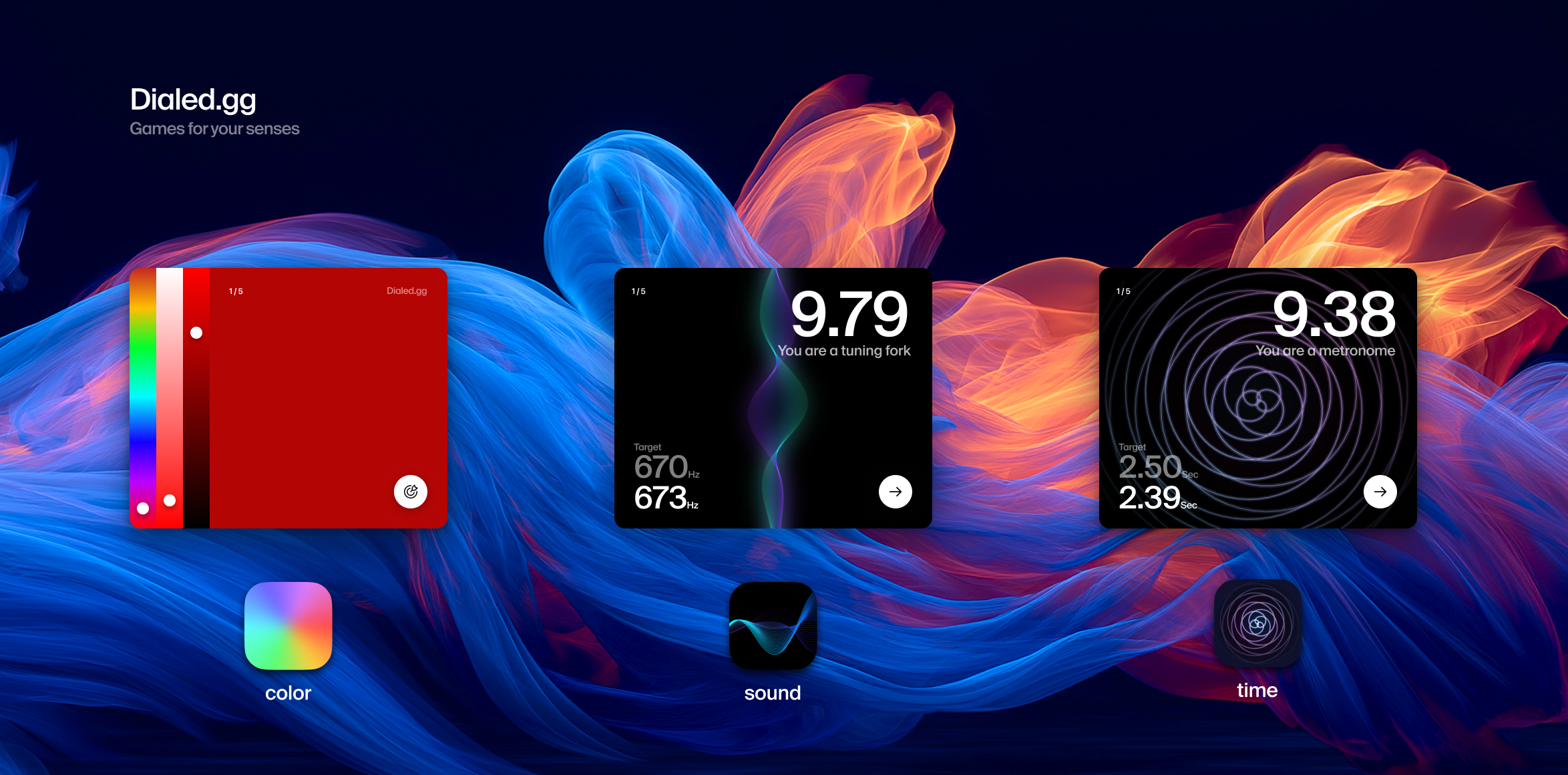 Color, Sound, and Time game screens